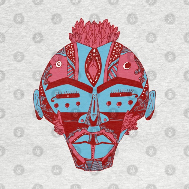 Pastel Tones African Mask 4 by kenallouis